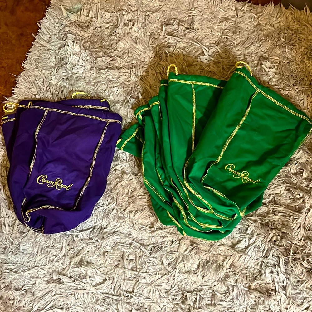 Crown Royal handle bags 3 purple 8 green